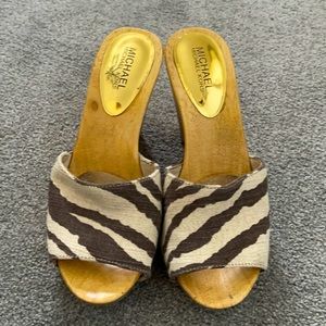 Michael Kors Wood Animal Print Wedges